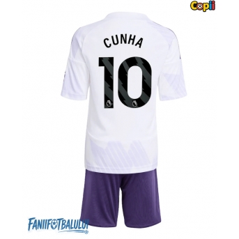 Manchester United Matheus Cunha #10 Echipament de Fotbal Replică 2025-26 Copii Deplasare (+ Șorturi)